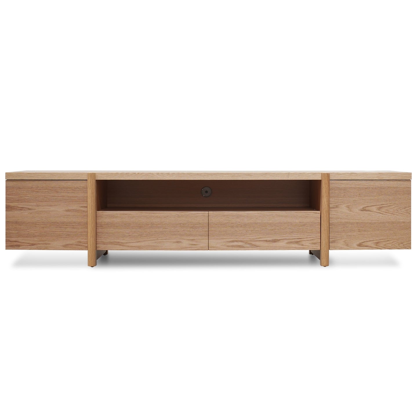 Lowline Full Natural Entertainment TV Unit with  Timber Legs - 2.1m