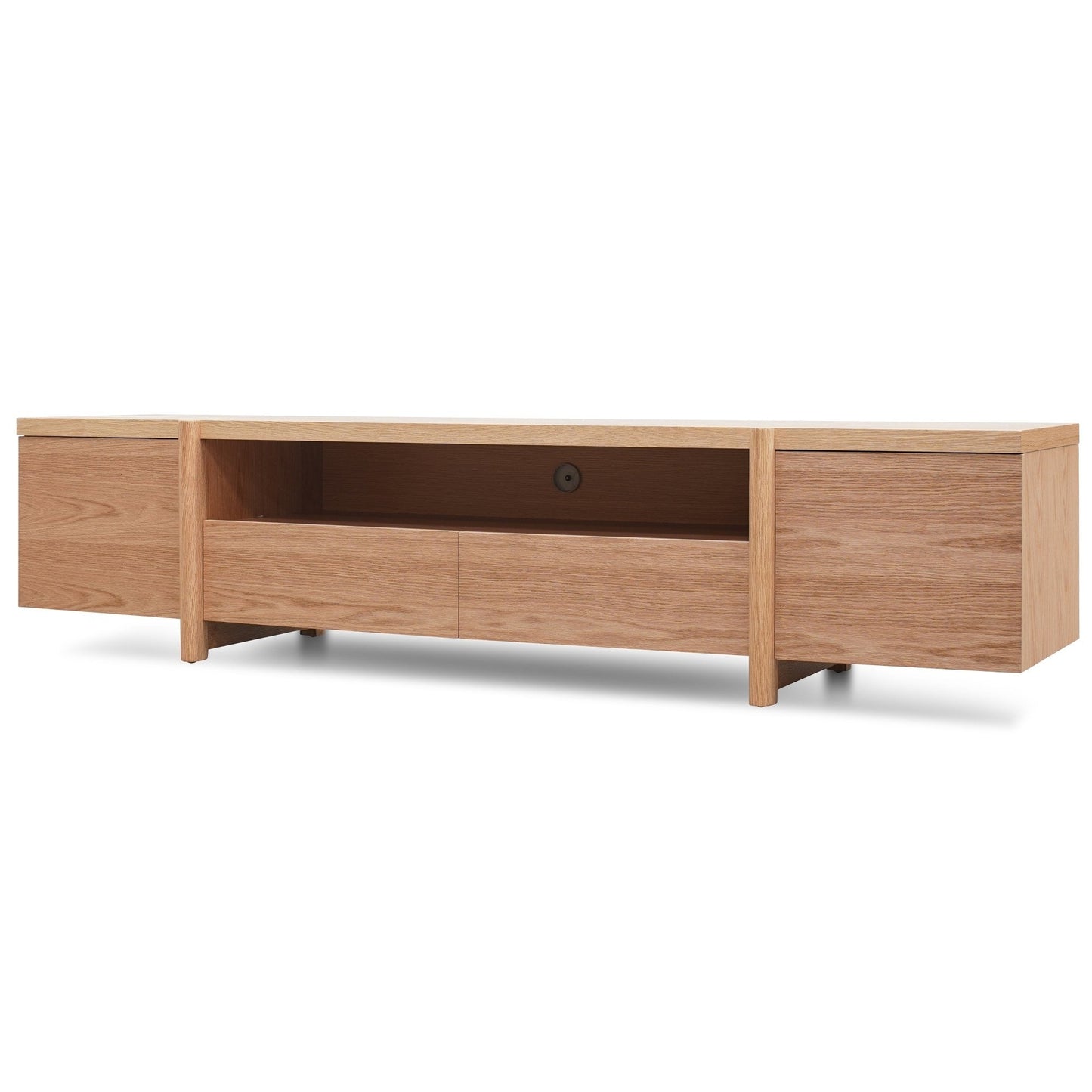 Lowline Full Natural Entertainment TV Unit with  Timber Legs - 2.1m