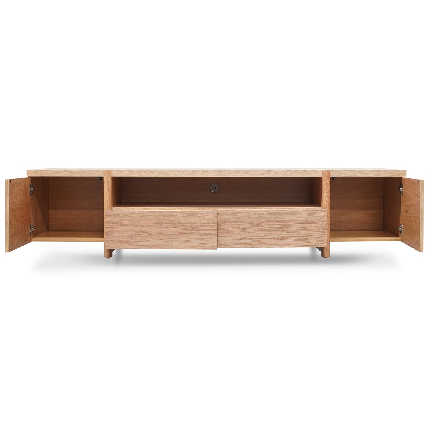 Lowline Full Natural Entertainment TV Unit with  Timber Legs - 2.1m