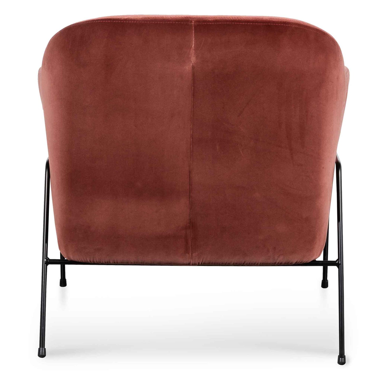 Blood Orange Velvet Armchair with Black Legs