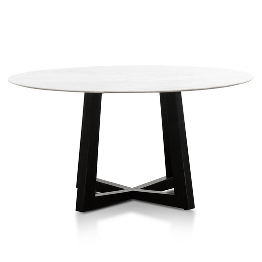 Round Marble Dining Table - 1.5m Black