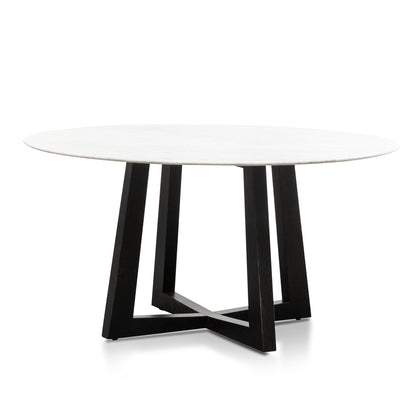 Round Marble Dining Table - 1.5m Black